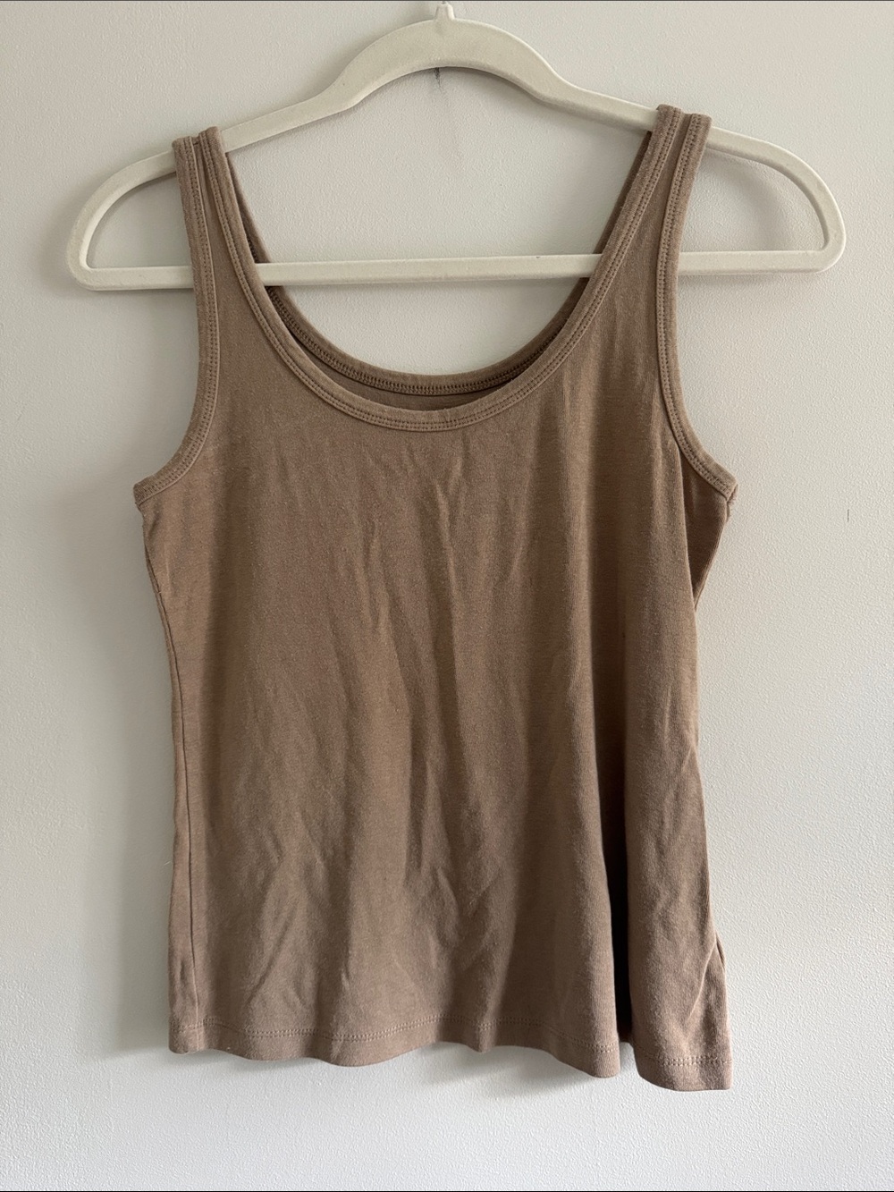 Cynthia Rowley Sleeveless Scoop Tank - Taupe Brown